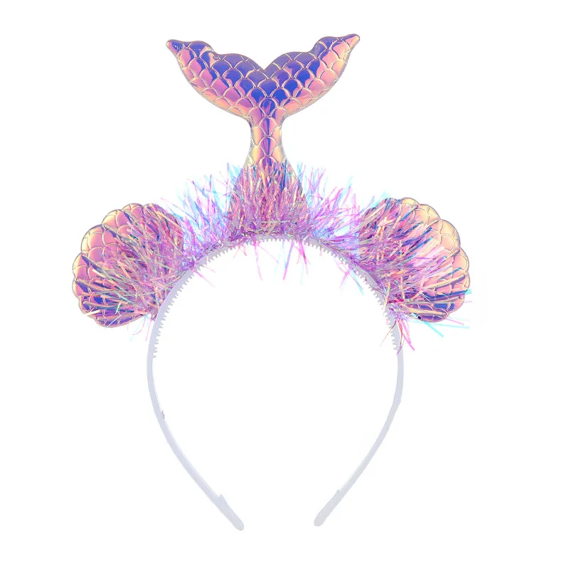 Модная Детская повязка на голову для волос с блестками Русалочка единорог рожок