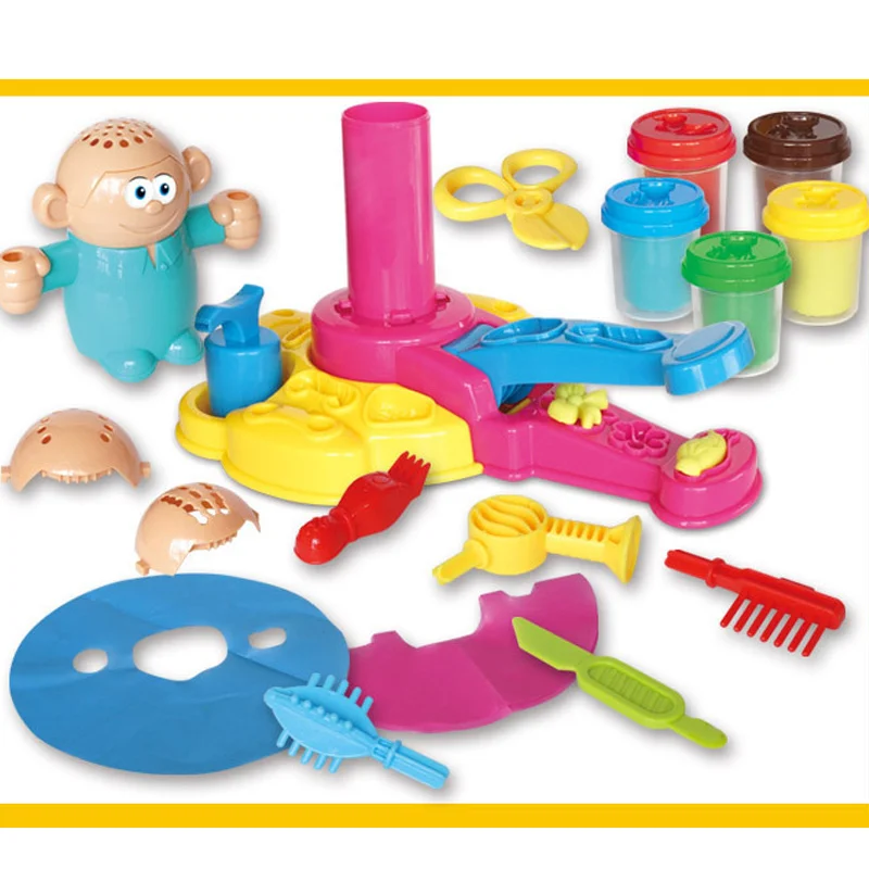 

New 1 Set Modeling Clay Toys Educational Role Paly DIY Hairdresser Model for Children Kids