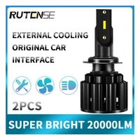 rutense car headlight h7 led h4 20000lm h1 h3 h8 h11 led atuo lamp for car lights bulb 9005 9006 hb3 hb4 turbo led bulbs 12v