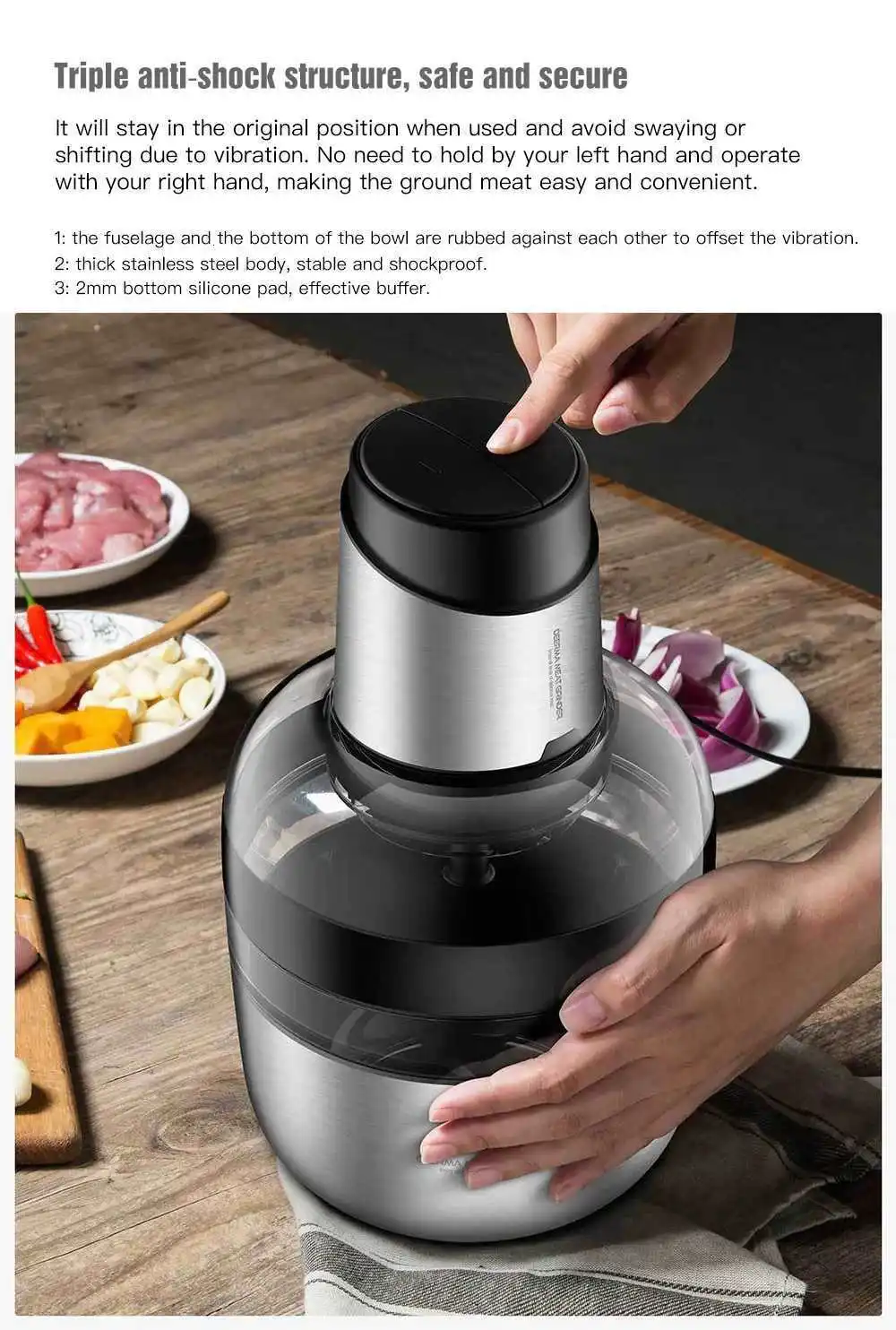Xiaomi Dem-jr01 1.8l Future blender Мясорубка из нержавеющей стали электрическая мясорубка Автоматическая тризная машина для домашнего использования