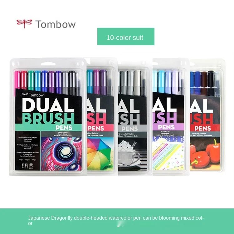 

TOMBOW Double Head Markers AB-T 10 pcs/Set Calligraphy Pen Color Pen Soft Brush Pen Drawing Nomination Art Supplies