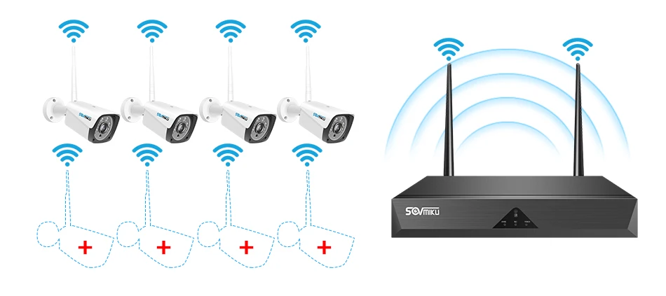 8CH 1080P Беспроводная система видеонаблюдения 4 шт 2MP уличная Wifi ip-камера 8CH NVR рекордер Видео камера безопасности Система наблюдения комплект