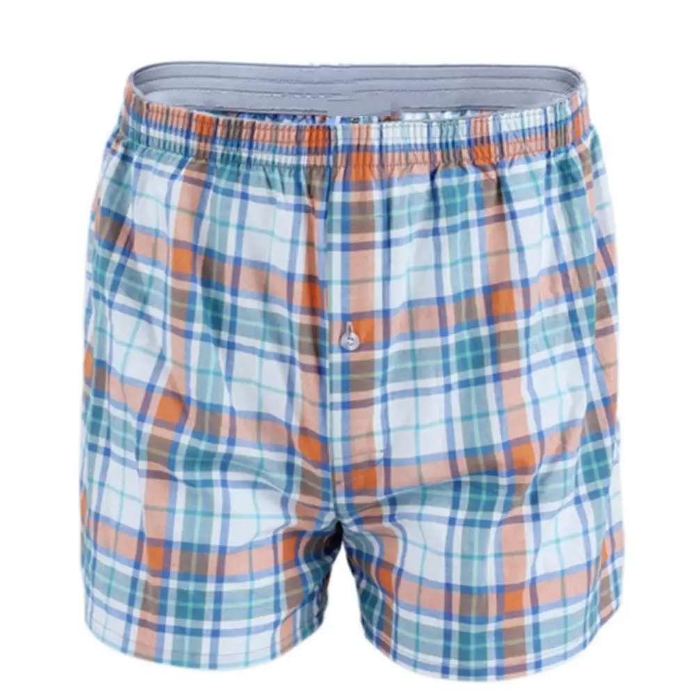 

Plus Size Casual Plaid Print Men's Shorts Elastic Waist Winter Summer Beach Pants Boxers Men Shorts