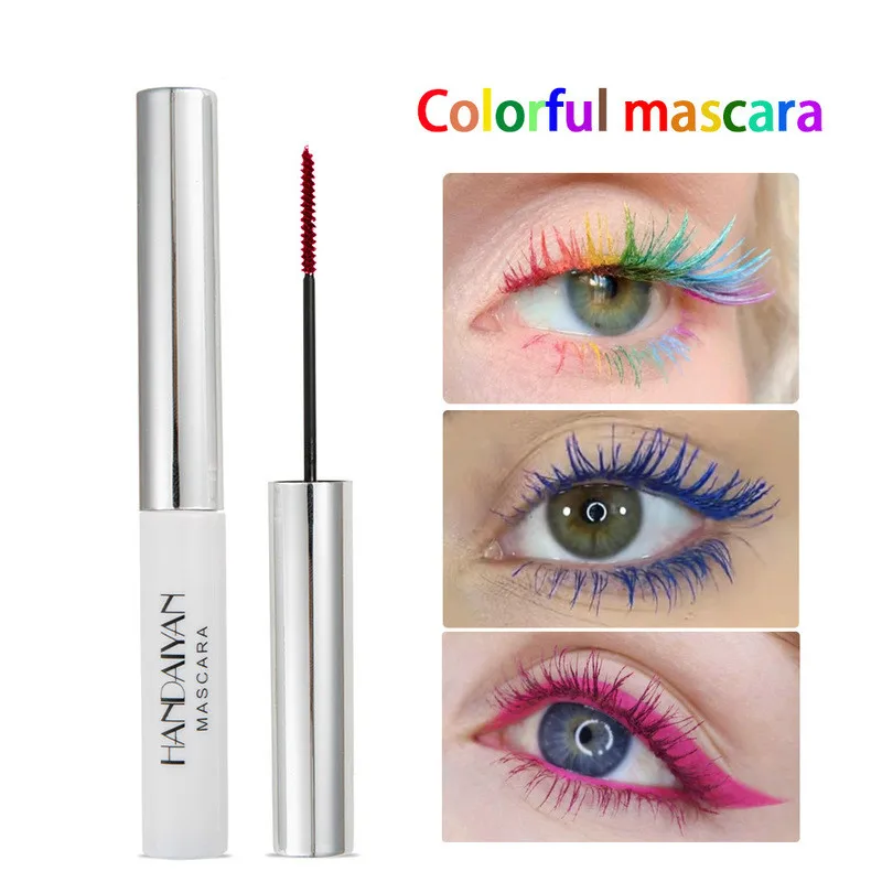 Stunning Colored Mascara Waterproof 4d Silk Fibre Express Mascara Eyelash Extensions Glitter Balck Blue Green Mascara Cosplay