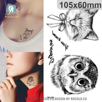 body art waterproof temporary tattoos for men and women simple cat owl design small tattoo sticker wholesale rc2258