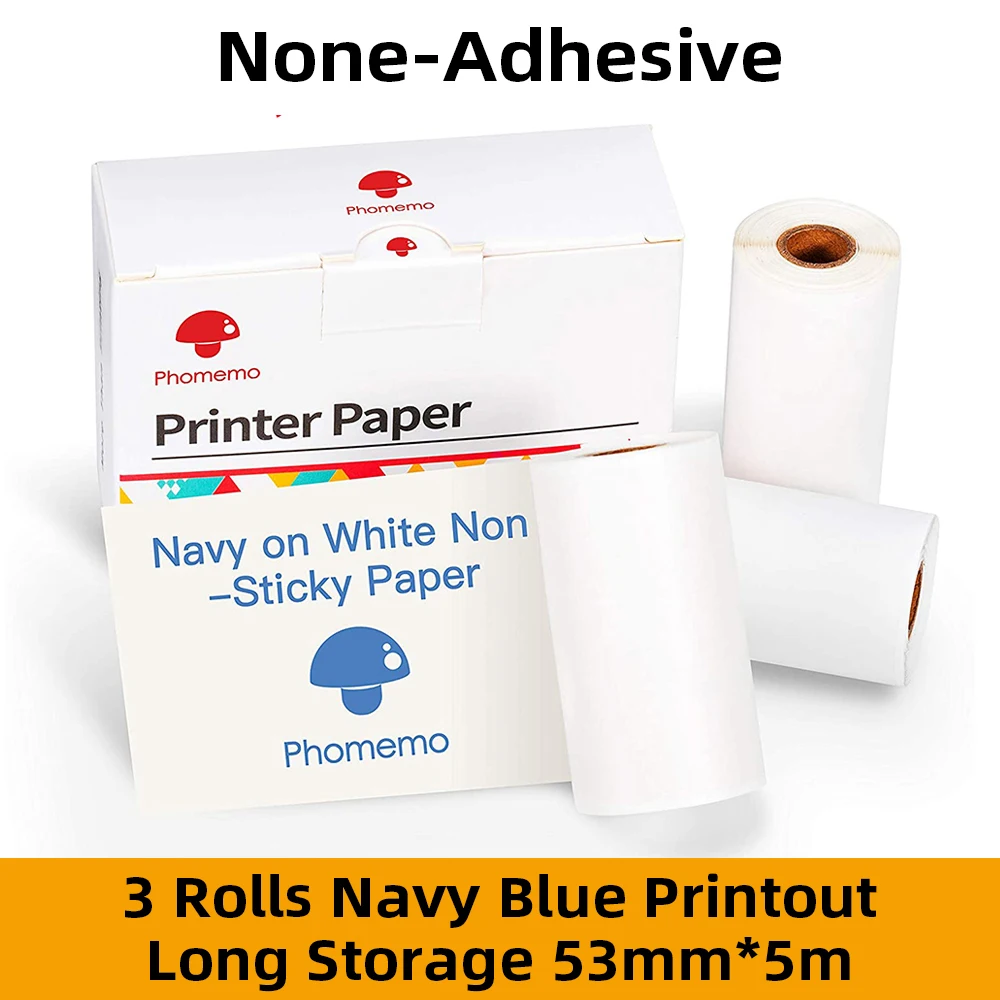 Phomemo Thermal Paper Printable Self-adhesive Sticker Paper Roll for Phomemo M02/M02S/M02 Pro Printer Label Printing Paper