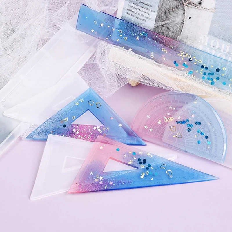 

Expoxy Resin Silicone Mold Protractor Triangle Ruler Right Angle Ruler DIY Craft Jewelry Making Tools Resin Casting Molds