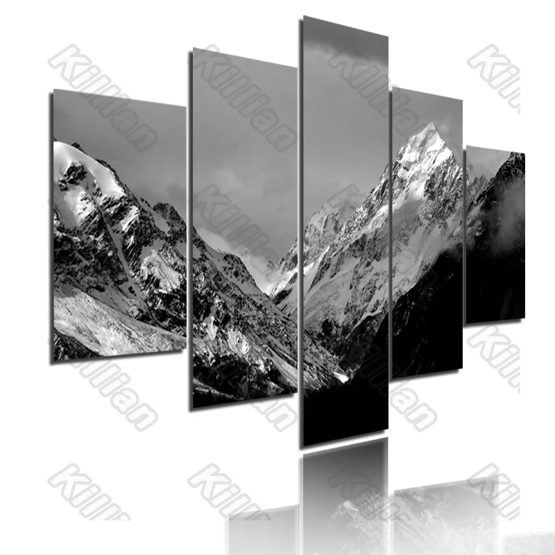 

Nostalgia Style Mural Canvas Paintings Bed Home Decor Prints 5 Pieces Snow Mountain Cloud Decoration Living Room Wall Fresco