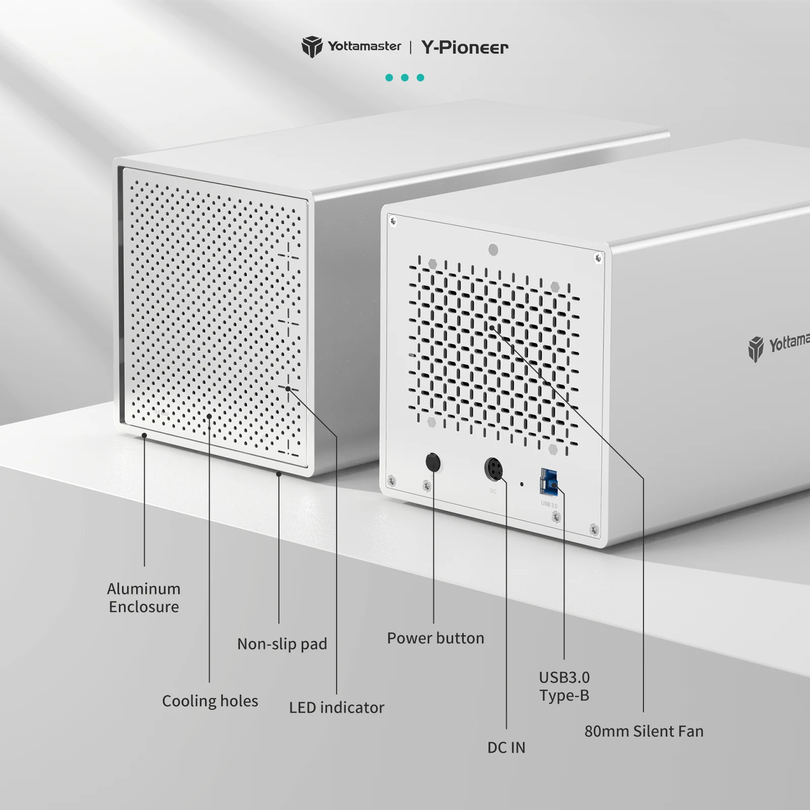 Корпус для внешнего жесткого диска Yottamaster PS400U3 алюминиевый 4 отсека 2 5 дюйма/3