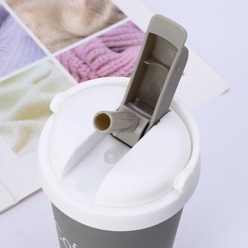 1 шт. Morandi цветная нержавеющая сталь 304 кофейная портативная кружка PP Соломенная