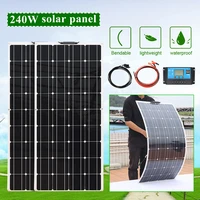 120w 240w solar panel kit complete 12v usb with 10 20a controller solar cells for car yacht rv boat moblie phone battery charger