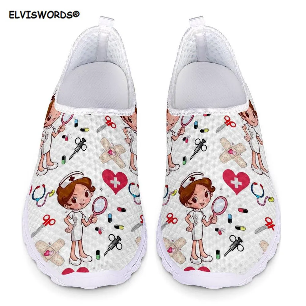 Кроссовки ELVISWORDS женские с милым рисунком повседневная обувь на плоской подошве