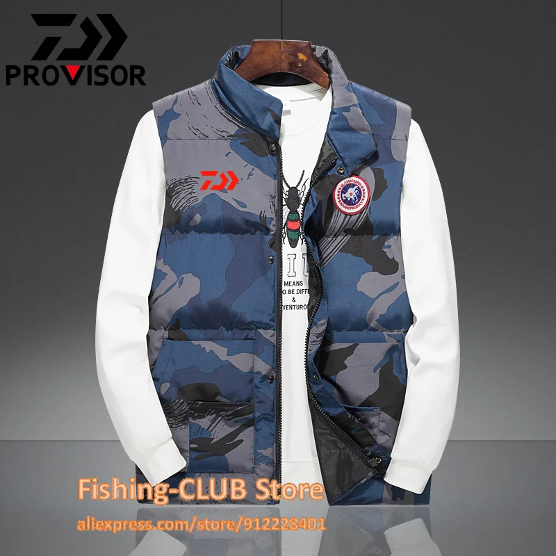 Мужской осенне-зимний хлопковый жилет Daiwa для рыбалки Камуфляжный женский