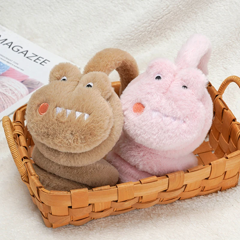 

Корейская версия Мультяшные наушники теплые наушники динозавр высокое качество однотонные Детские Мультяшные кошачьи Наушники меховые на...