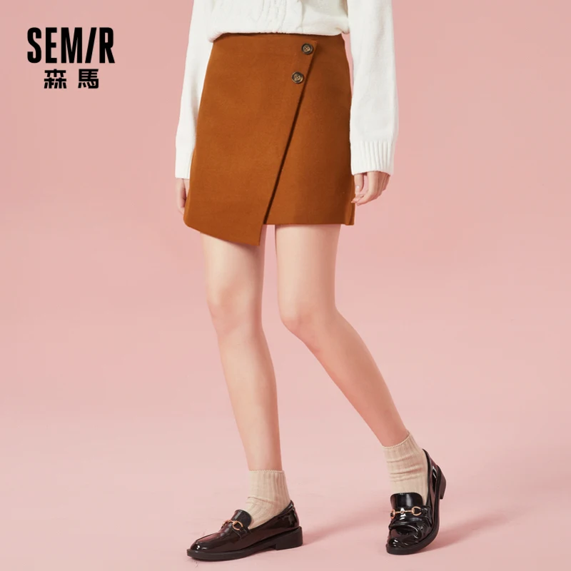 

Semir Short Skirt Women Autumn 2020 New Irregular Skirts Thin A-Line Hip High Waist Skirts For Female