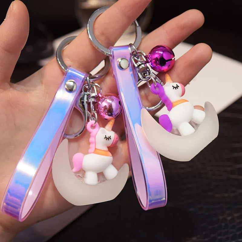 New Arrival Hot Sale Animal Unicorn with Luminous moon Key Chain Action Figure Keychain Doll Toys | Игрушки и хобби