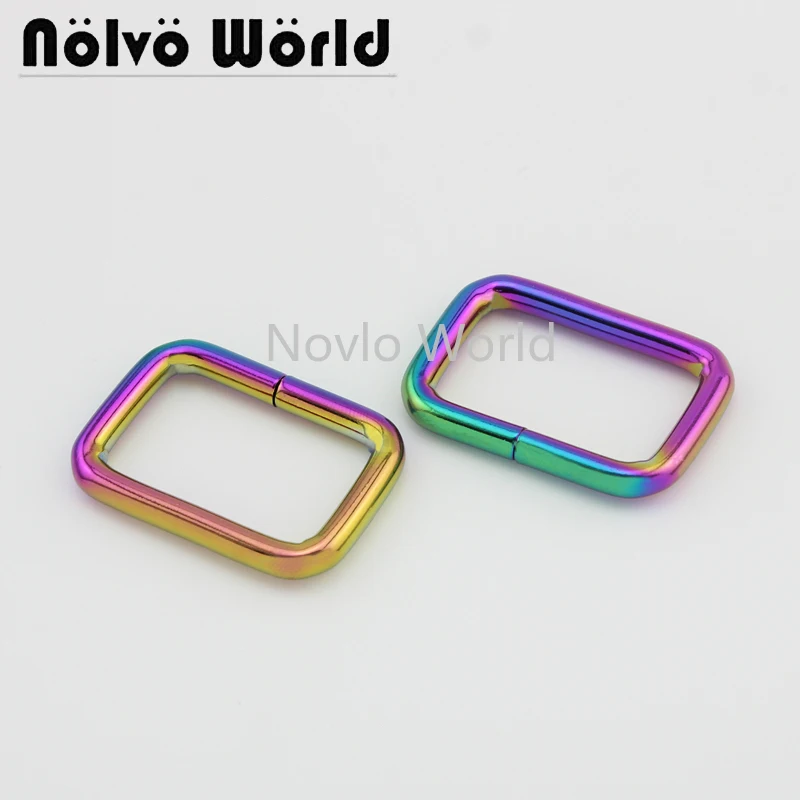 Мир Nolvo 5 20 100шт 6 размер 13 15 25 33 38мм радужные металлические прямоугольные пряжки