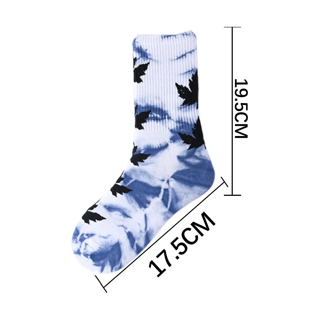 10 Pair Unisex Novelty Maple Leaf Tie-dye Skateboard Socks Cotton Harajuku Hiphop Stockings Sox Ethnic Couple Long Sock Meias | Женская