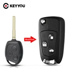 KEYYOU 3 пуговицы автомобиля модифицированный дистанционный ключ с FO21 HU101 брелок в виде ракушки для Ford Focus Mondeo Fiesta C-MAX Fusion пути ка ключ чехол