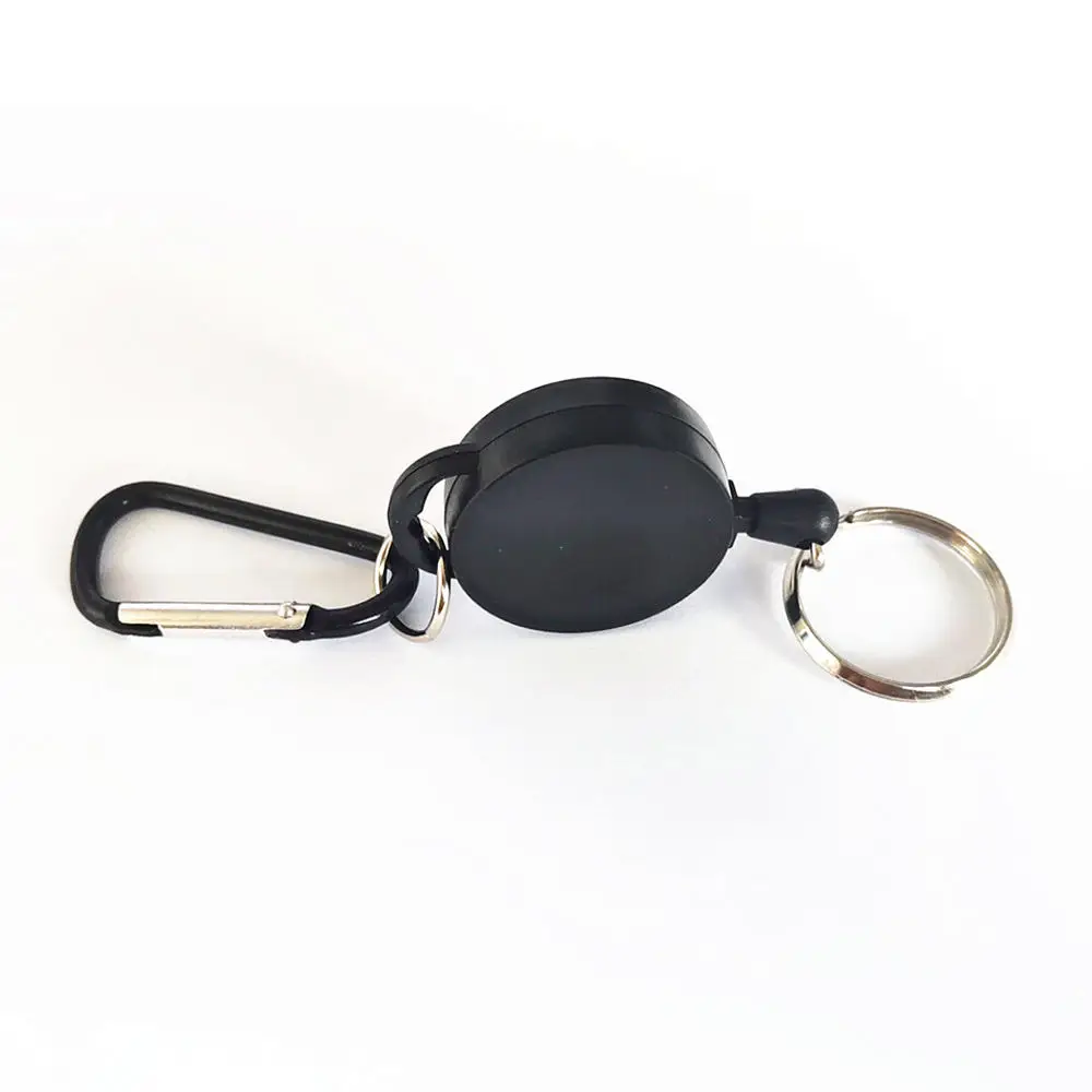 

2 PCS Zinc Alloy Nylon Rope Pull Ring Retractable Key Chain Keyring One Color
