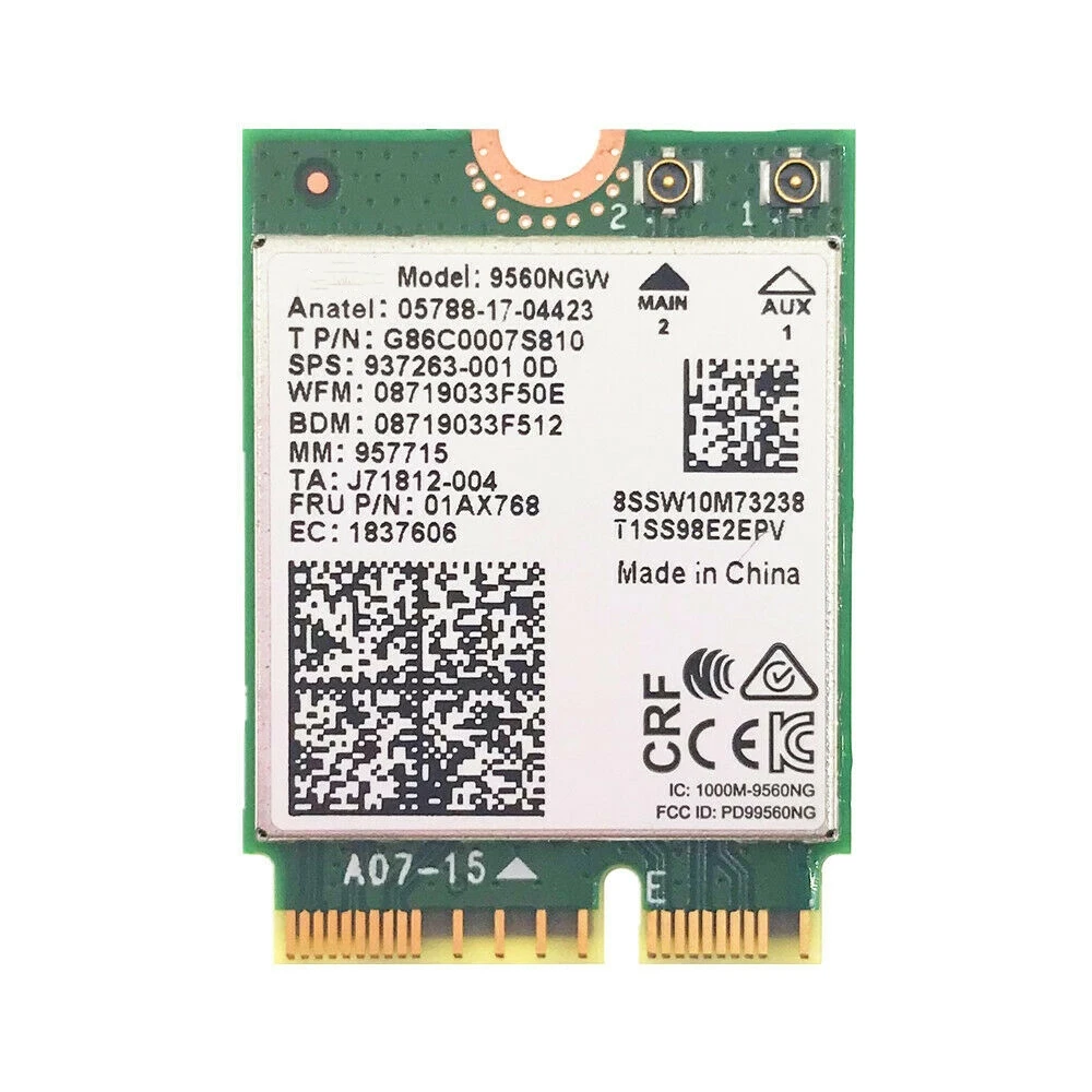 

Intel Dual Band AC 9560 9560NGW 802.11ac 1.73Gbps BT 5.0 NGFF CNVI Card