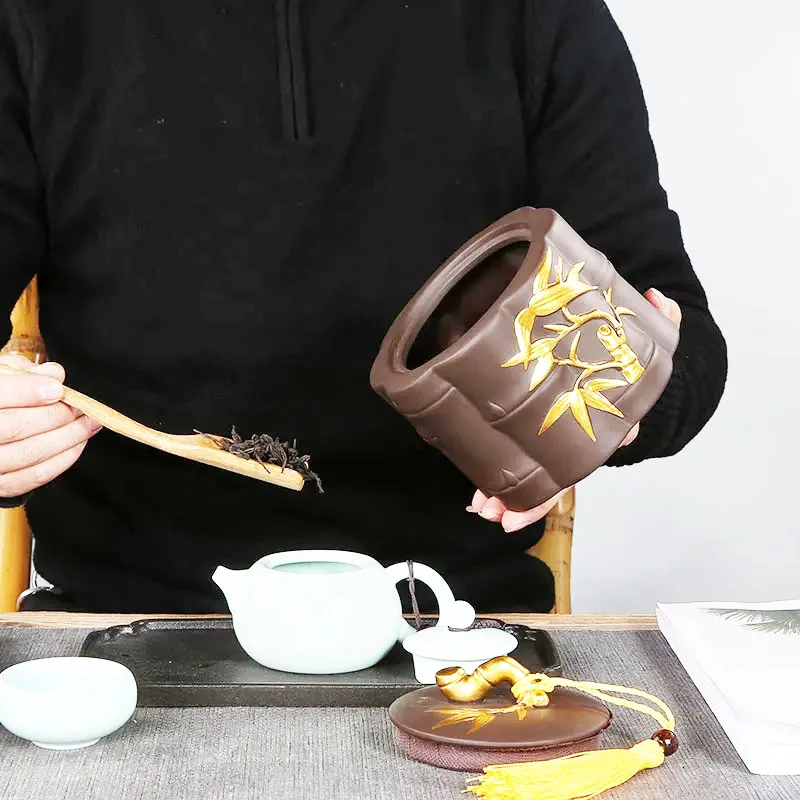 Чайный набор из пурпурной глины в китайском стиле чайная канистра фиолетовой