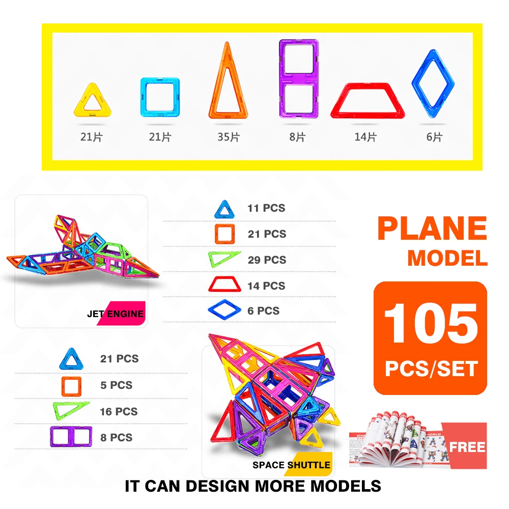 Магнитные блоки большой размер набор дизайн животное здание автомобиль колеса