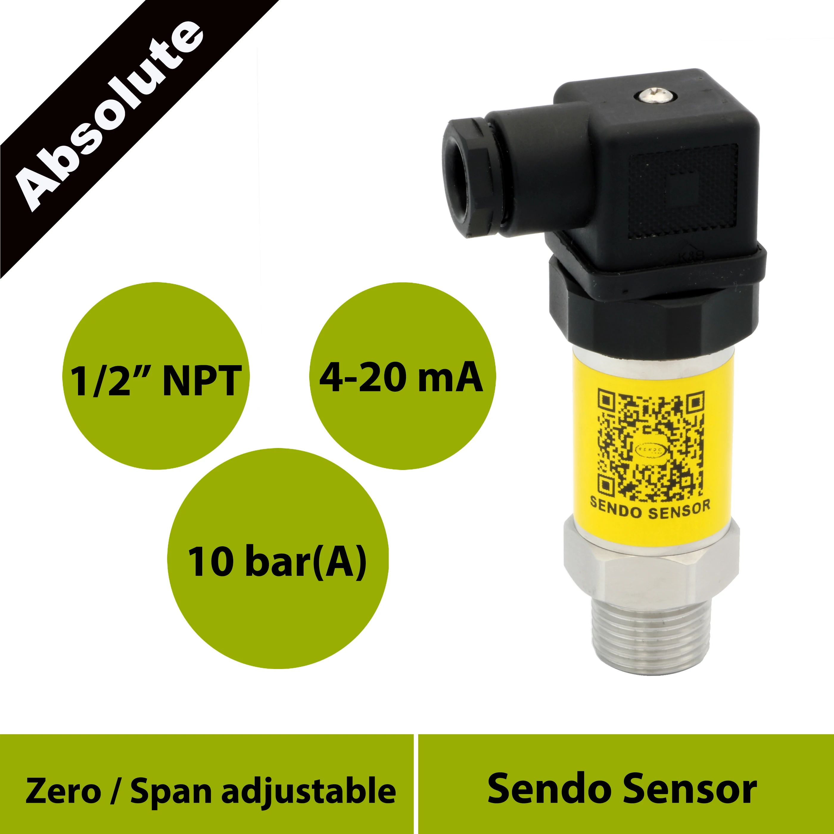 Датчик давления abs от 4 до 20 мА 12 24 В 10 бар 150psi 1 МПа din 43650 + 2 дюйма npt ext вода - купить