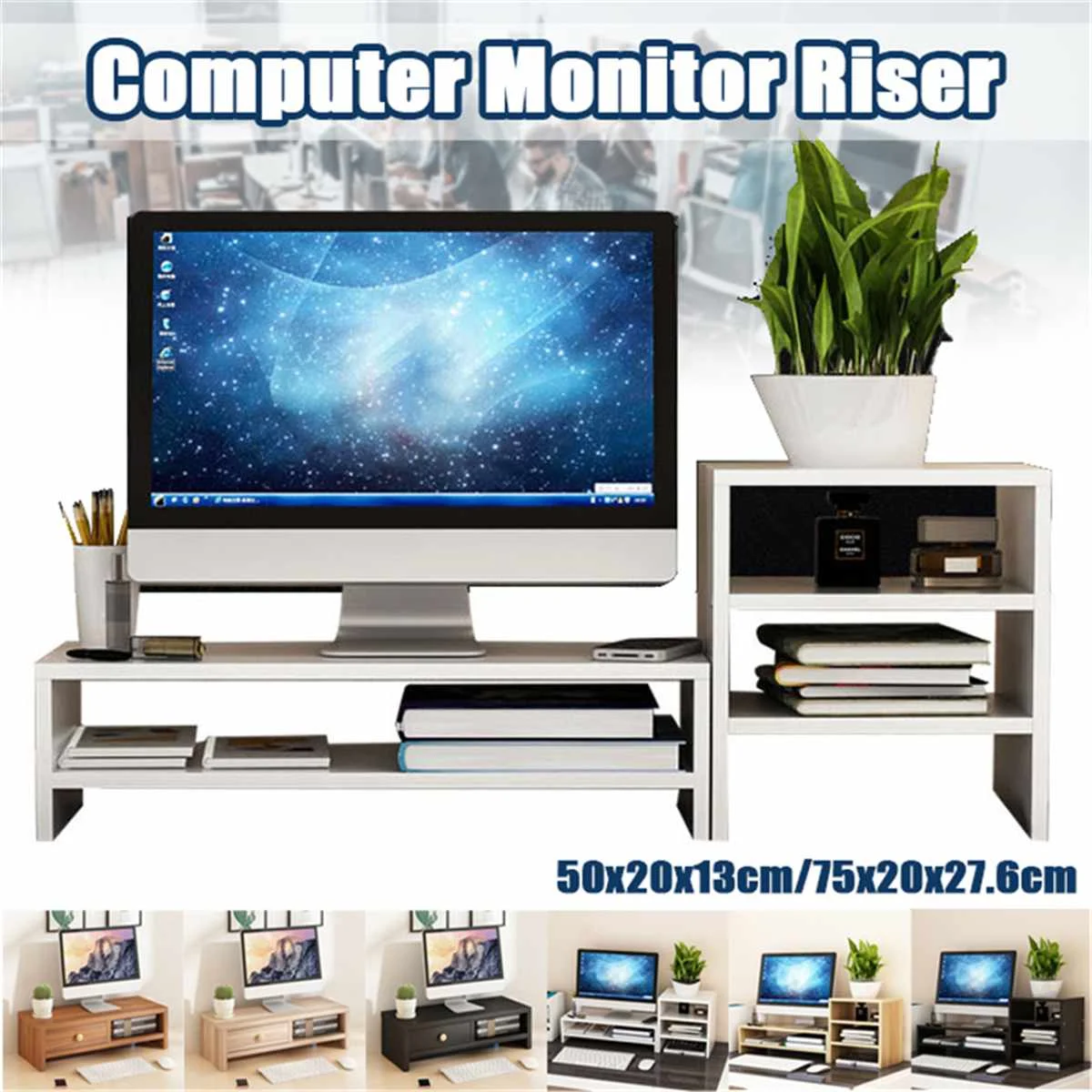 

Новая многофункциональная настольная подставка для монитора, подставка для экрана компьютера, деревянная полка, прочная подставка для ноу...