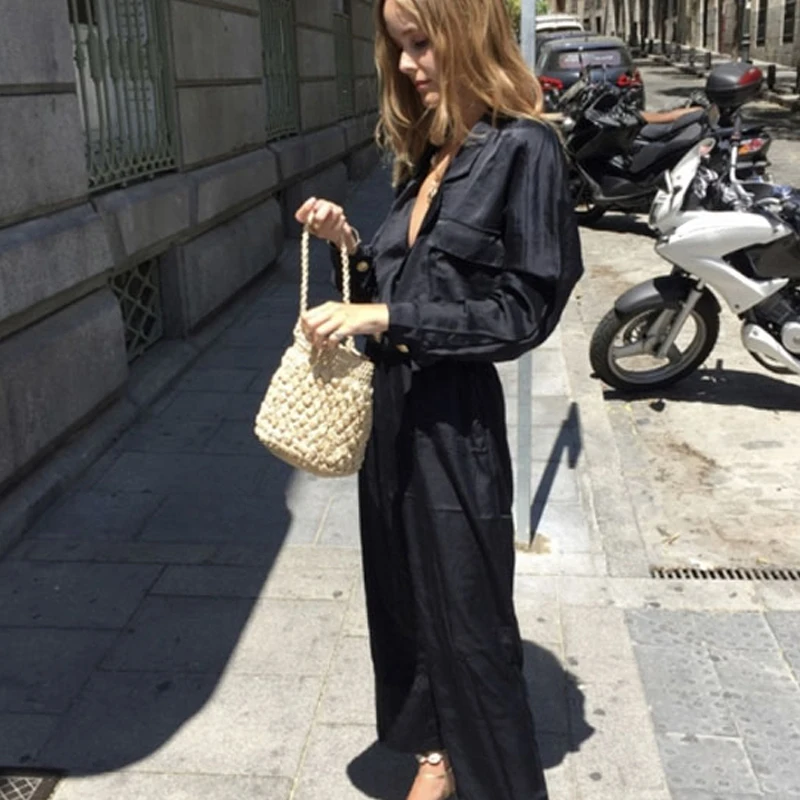 

Female Rattan Bag Seaside Vacation Beach Bag Bucket Bag Portable Woven Bag