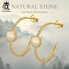 ORSA JEWELS, серьги-кольца ручной работы из стерлингового серебра 925 пробы с натуральным диаметром 6 мм, серьги из лунного камня, ювелирные изделия для женщин и девочек GME10