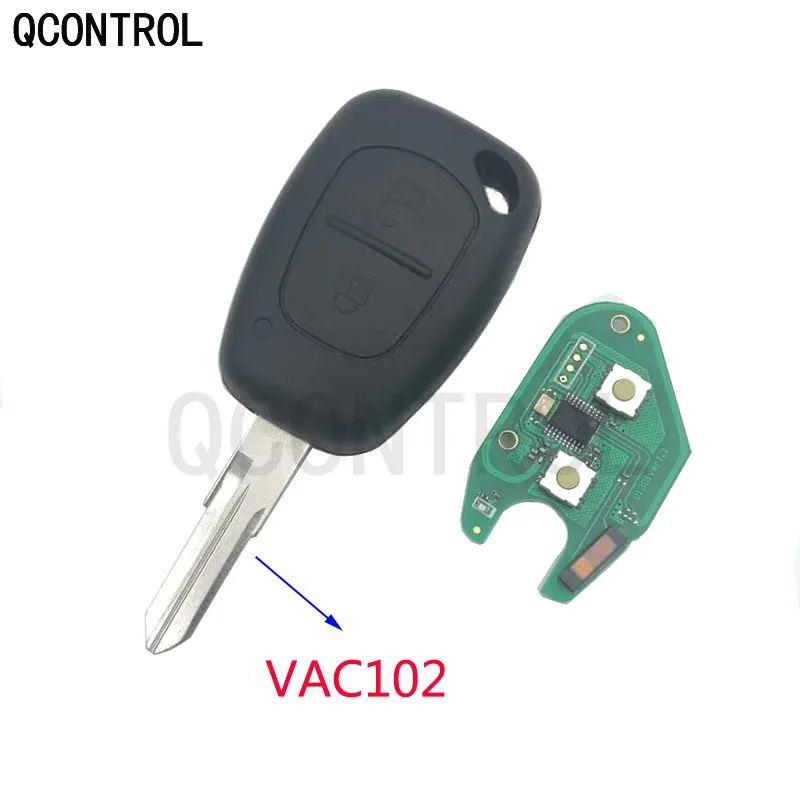 QCONTROL 2 кнопки дистанционного ключа автомобиля подходит для Renault Vivaro Movano traffic, Master Kangoo PCF7946 чип 433 МГц NE72/VAC102 лезвие