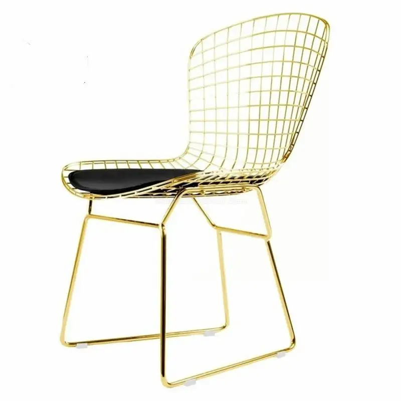 Скандинавский Золотой металлический стул барные стулья для столовой офиса дома