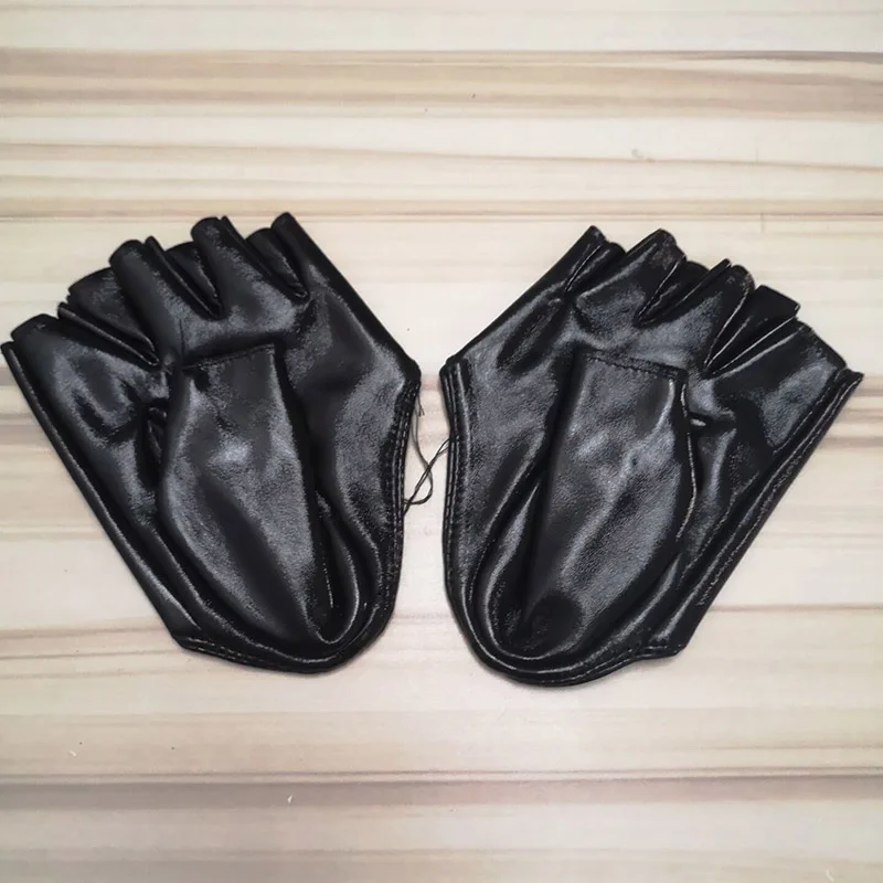 C61 Bright Black Модные сексуальные женские кожаные перчатки для танцев на шесте в ночном клубе, Женские Перчатки для фитнеса в готическом стиле, панк-рок, L63 - Цвет: C61 Bright Black