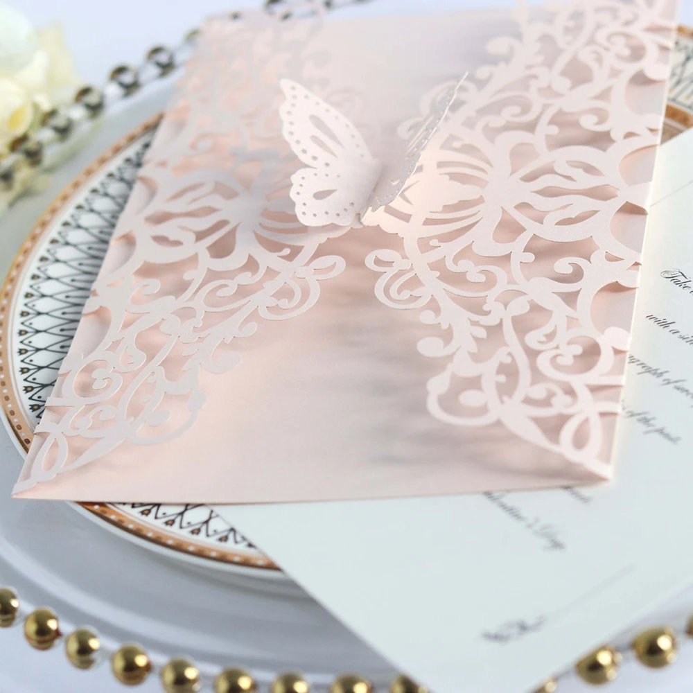 10 шт. обложка + внутренняя страница конверт бумага с вырезом в виде бабочки