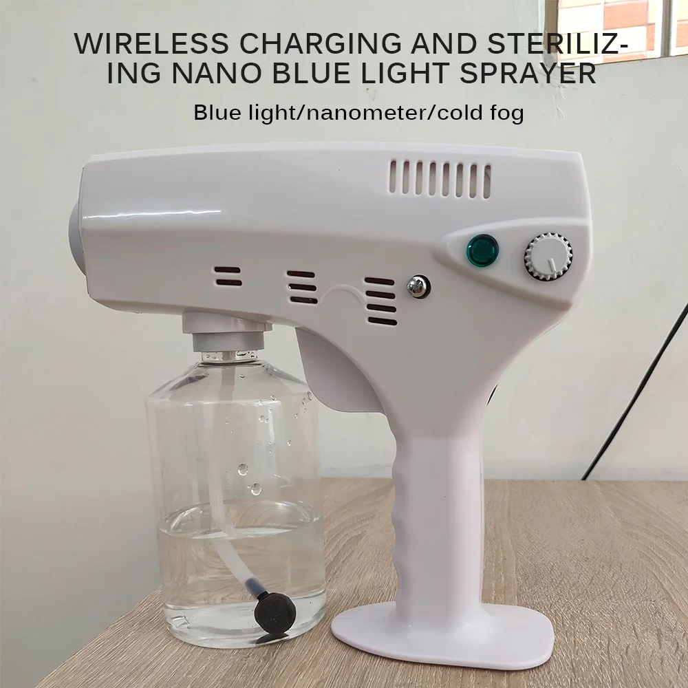 

Rechargeable Electrostatic Battery Fogger Machine Portable Sprayer Gun wireless chargeing Nano Blue Ray Atomizer Office School