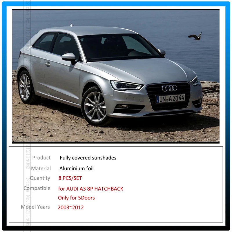 Солнцезащитные Козырьки с полным покрытием для Audi A3 8P 2003 ~ 2012 хэтчбека
