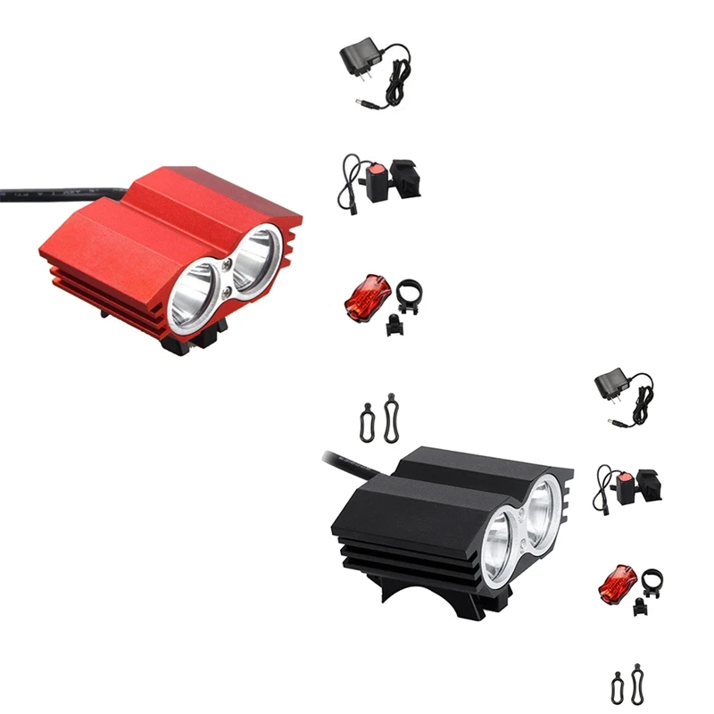 

LEDX2 Bicycle Light Taillight Set Outdoor Cycling Lighting Glare 3 Hours Headlight M2 Mountain Bike Light