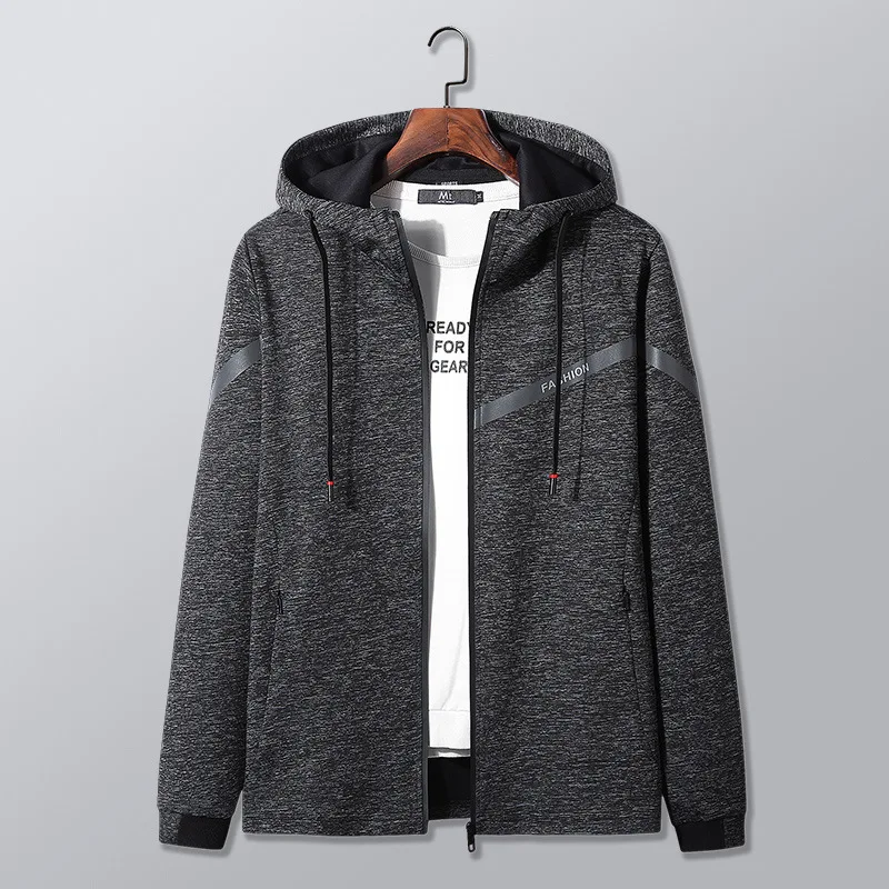 

Autumn new men's fattening plus size hooded cardigan sweater men's fat knitting coat