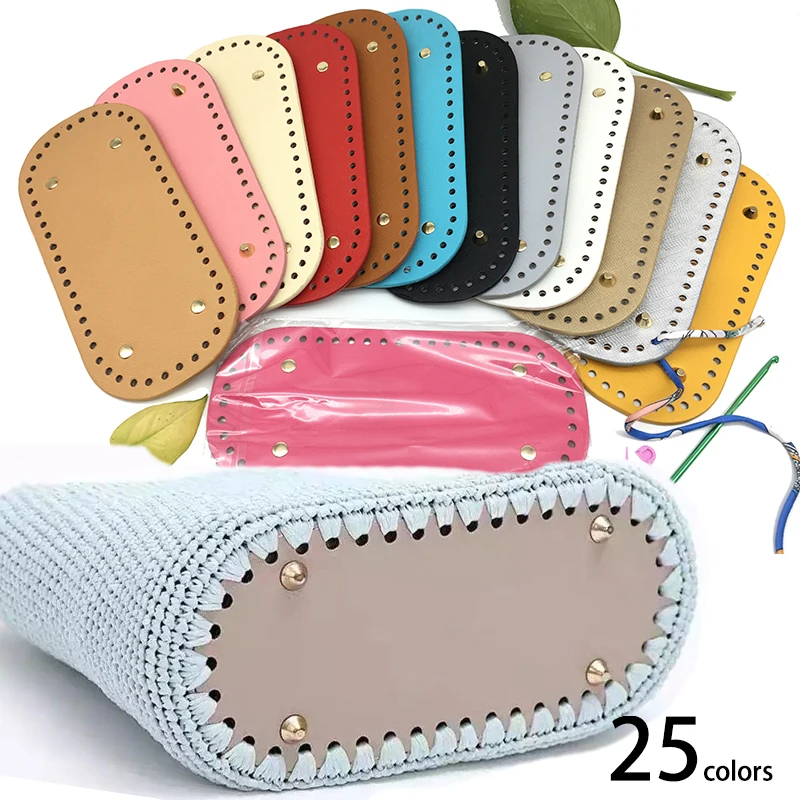 22x10cm Long Oval Bottom For Knitted  PU Leather Bag Accessories Handmade Bottom With 52 Holes Diy Crochetbag Bottom Wholesale