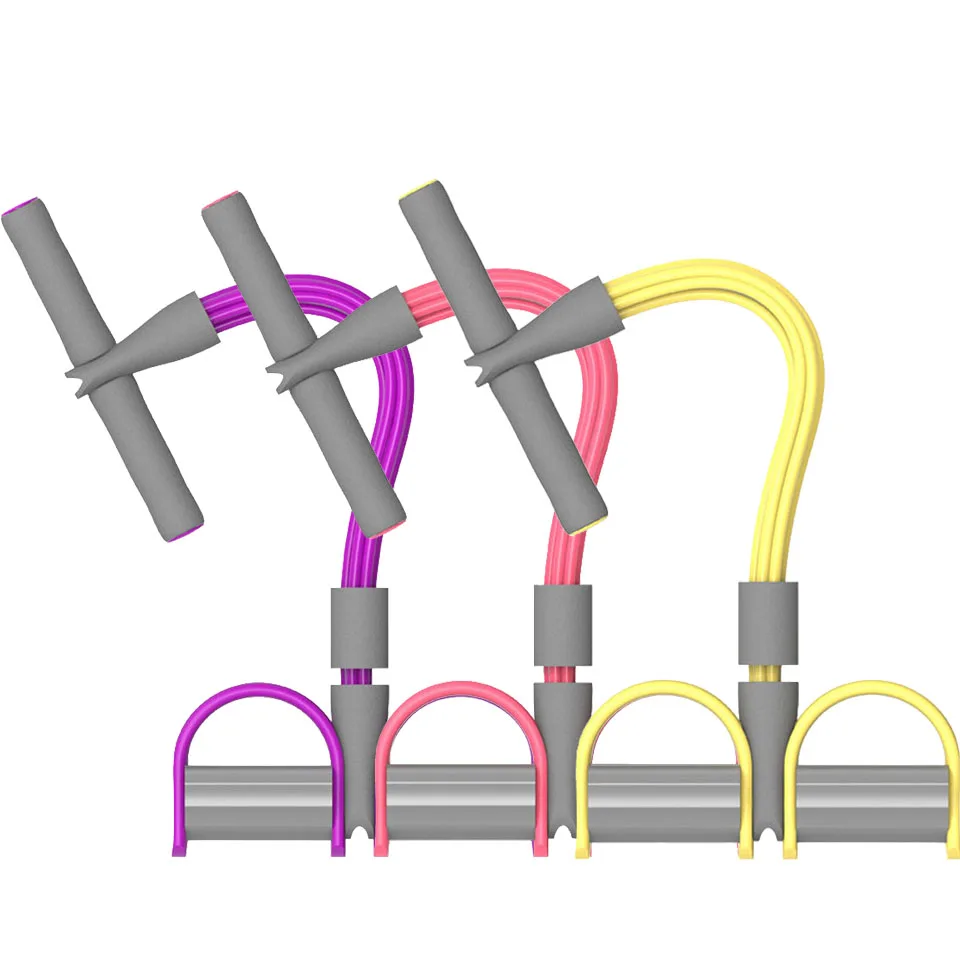 4 амортизатор трубчатый для фитнеса эластичный канат перетягивания ножная