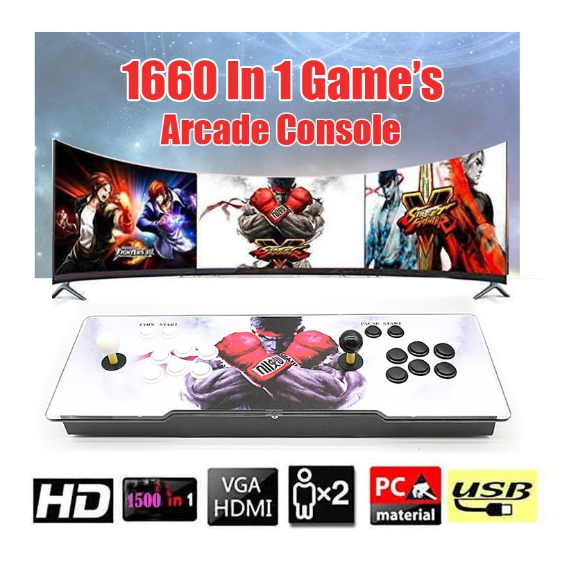 3D домашняя аркадная игровая консоль 1660 в 1 коробка jamma аркадная консоль с игровой настольной коробкой HDMI VGA выход для ЖК-дисплея с паузой USD на ПК