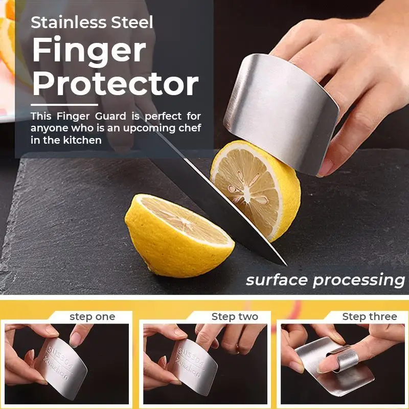 

Stainless Steel Finger Guard Finger Hand Cut Hand Protector Knife Cut Finger Protection Tool Kitchen Knives & Accessories