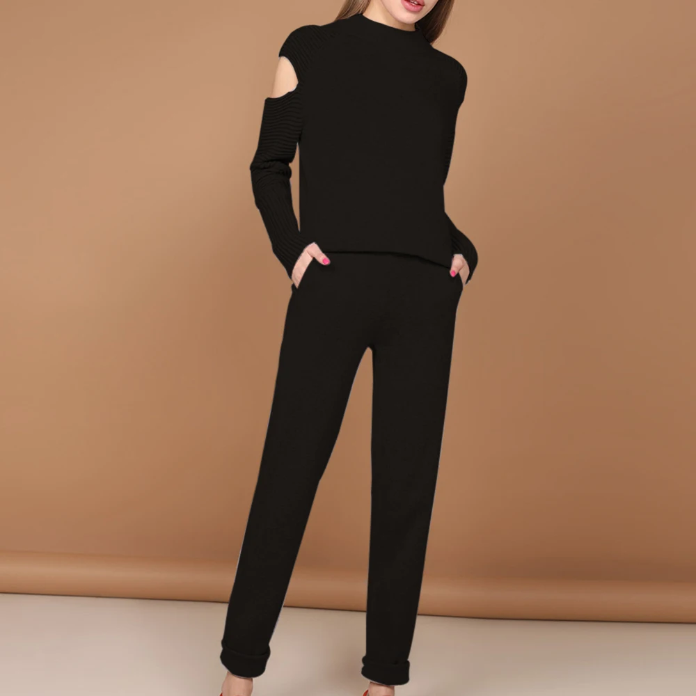 HEFLASHOR комплект из двух предметов Осенний вязаный женский спортивный костюм