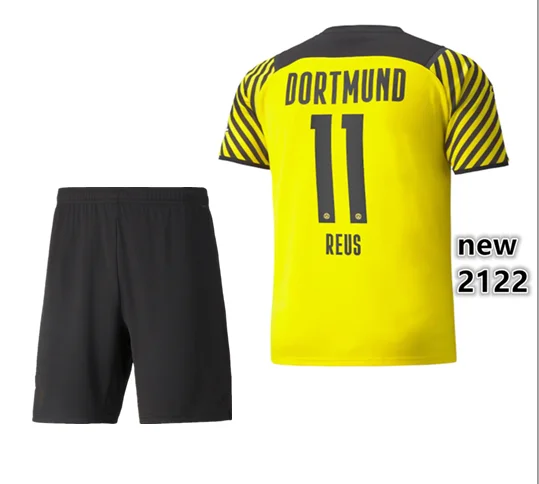 

Kids Kit New 21 22 DortmundES SANCHO REUS HAZARD HAALAND HUMMELS HUMMELS 2022 DortmundES Home Away Top Quality Child