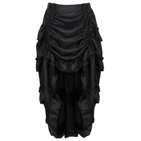 womens skirts gothic irregular shirring pleated party maxi long skirt high low costumes punk plus size fashion sexy slim skirts