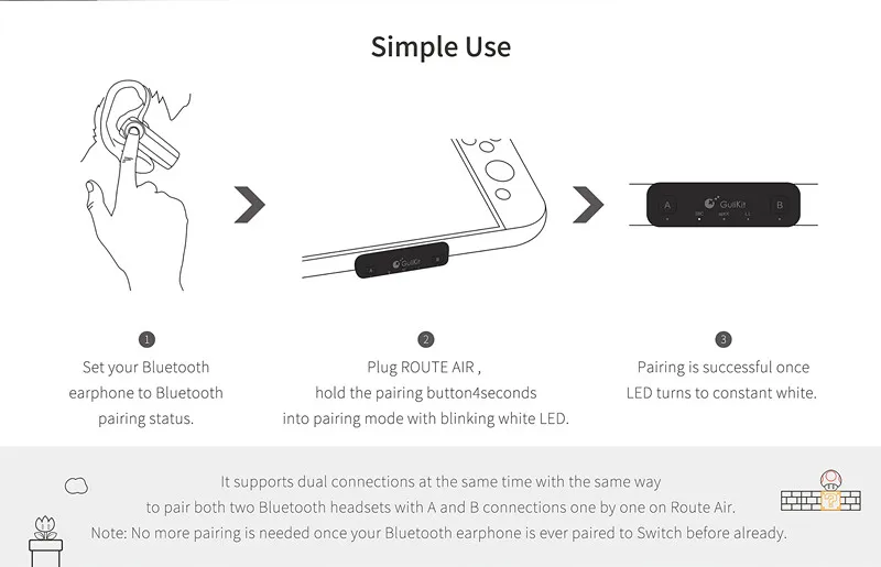GuliKit NS07 Route Air Bluetooth беспроводной аудио адаптер или передатчик type-C для nintendo Switch Lite PS4 PC