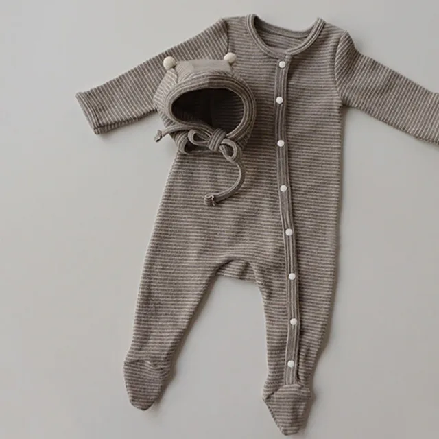 Long Sleeve Stripe Bodysuits & Hat 6