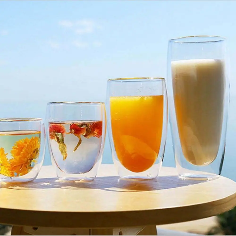 Высокоборосиликатный стакан с двойными стенками набор термостойких чашек для