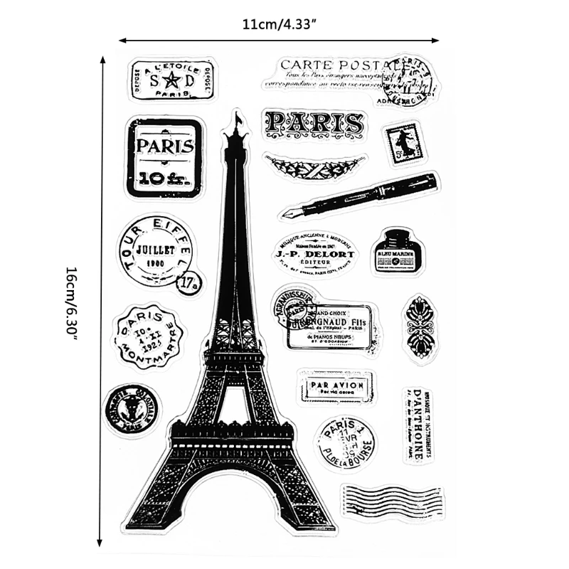 

Paris Tower Transparent Silicone Clear Rubber Stamp Cling Diary DIY Scrapbooking 95AA